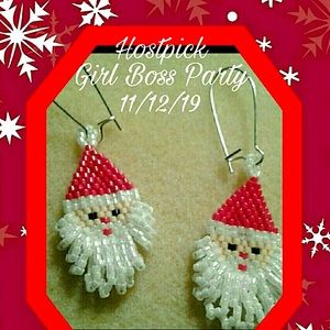 "Santa" reversible beaded earrings